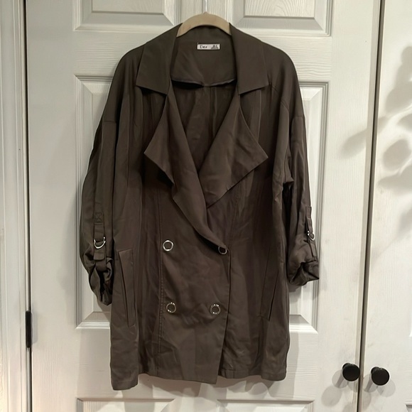 Dex brand size M double breasted jacket with pockets in front & roll tab sleeve - Picture 1 of 6